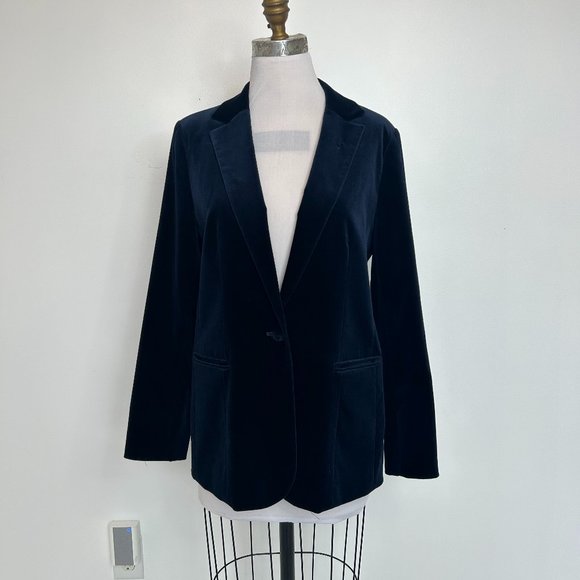 FRAME ATELIER Navy Velvet Blazer in Size L - Picture 1 of 8